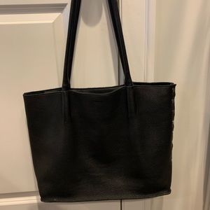 Hammitt black leather tote.  Pebbles w gunmetal